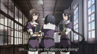 Anime girls hallway caption destroyers - a hallway free wallpaper