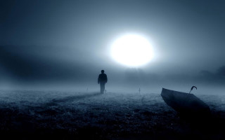 Person field boat fog sun - the fog free wallpaper