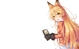 Girl longhair cat ears gloves - her phone free wallpaper