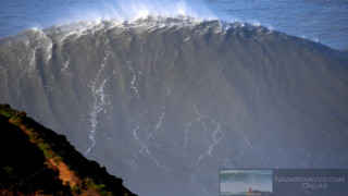 Large wave crashing cliff boat - epic scale free wallpaper for desktop