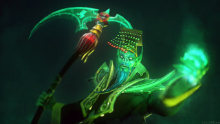 Green man staff red yellow - 8 k free wallpaper