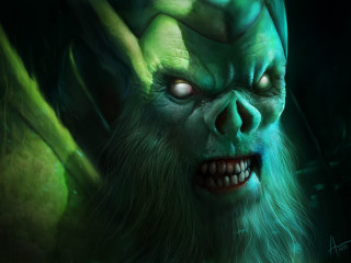 Green creature big grin smiling - a green creature free wallpaper