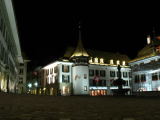 Clock tower town square night - a clock tower free wallpaper