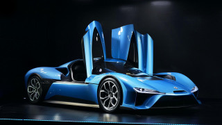 Blue sports car open doors 3 - the door open free wallpaper