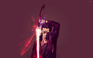 Man light saber purple background - yukito kishiro free wallpaper