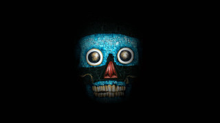 Blue mask big eyes creepy - david wojnarowicz free wallpaper