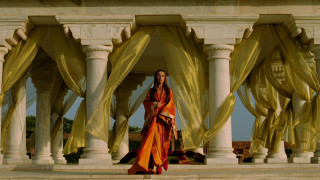 Woman yellow dress white building - cinematography free wallpaper