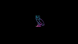 Neon owl black surface black - daarken free wallpaper