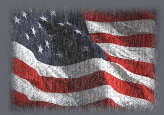 Grungy american flag gray background - a red border free wallpaper