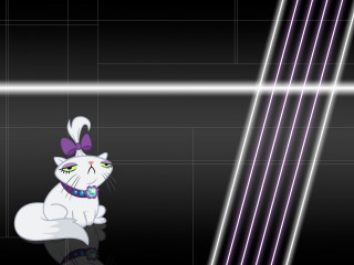 Cat bow sitting floor neon - a neon free wallpaper