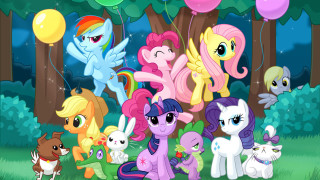 Little ponies forest balloons air - the air above them free wallpaper