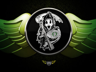 Green black emblem skeleton wings - a skeleton free wallpaper
