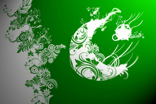 Green white background mouse back - a mouse free wallpaper