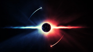 Black hole red blue light - a black hole free wallpaper