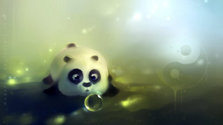 Panda bear bubble mouth blurry - a bubble free wallpaper