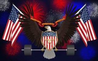 Patriotic eagle shield american flags - a barbell free wallpaper