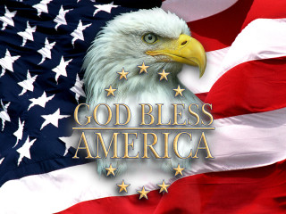 Bald eagle flag god bless - american romanticism free wallpaper