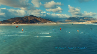 Windsurfing group water mountains adventure - cinematic matte painting free wallpaper