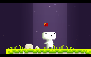 Pixel art dog chasing red - eden box free wallpaper