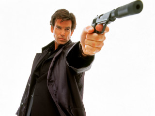 Man gun pointing camera white - his right hand free wallpaper