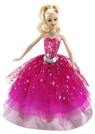 Barbie doll pink dress stars - detail free wallpaper for mobile