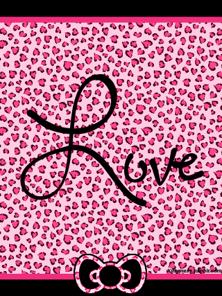Pink leopard print bow love - pointillism free wallpaper for mobile
