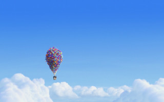 Hot air balloon floating sky - a hot air balloon free wallpaper
