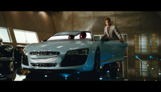 Man standing car garage another - unreal engine free wallpaper for desktop