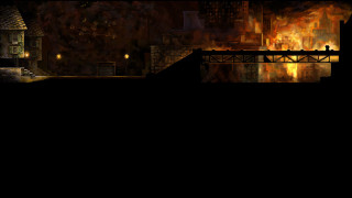 City bridge clocktower night fire - city background free wallpaper