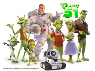 Cartoon characters group planet 51 - a group of cartoon characters free wallpaper