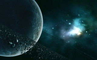 Space scene distant object foreground 9 - a distant object in the background free wallpaper
