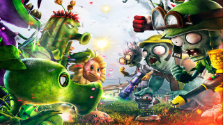 Plants zombies field sky building - a sky background and a building in the background free wallpaper for desktop