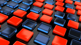 Red blue squares robot glowing - square free wallpaper for desktop