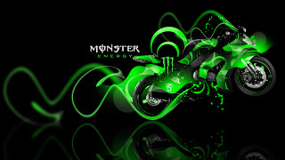 Green motorcycle green eyes tentacle - a green motorcycle free wallpaper