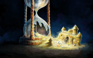 Sand clock castle ghost painting - fantasy artwork free wallpaper