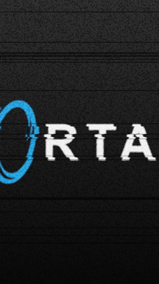 Portal blue white black background - free cyberpunk wallpaper for mobile