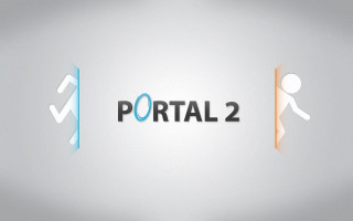 Portal2 person walking door logo - a door free wallpaper