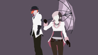 Couple people standing under umbrella - vector art free wallpaper