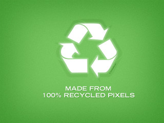 Green recycling poster recycling symbol - pixel art free wallpaper