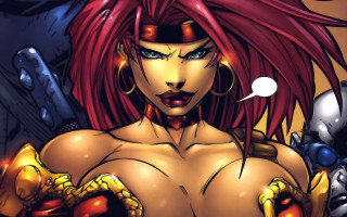 Cartoon woman red hair helmet - marvel comic free wallpaper