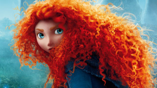 Red haired fire wig blue - curly free wallpaper