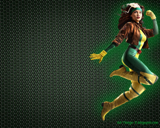 Woman costume running green background - a green background behind her free wallpaper