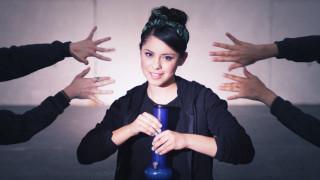 Woman circle hands air blue - briana mora free wallpaper