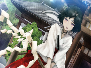 Woman white dress sitting ledge - a ledge free wallpaper