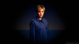 Woman blue shirt dark hands - her pocket free wallpaper