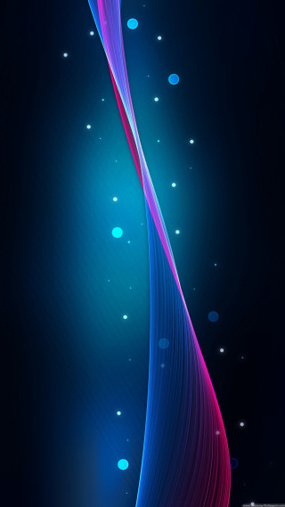Blue pink wave bubbles black - plain background free wallpaper for mobile