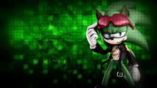 Cartoon character green background red 2 - square free wallpaper for desktop