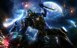 Robot hammer lightning bolt hand - a robot free wallpaper