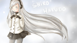 White haired girl jacket black - a black collar free wallpaper