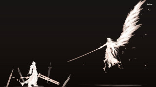 White feather flying black background - dark soul free wallpaper